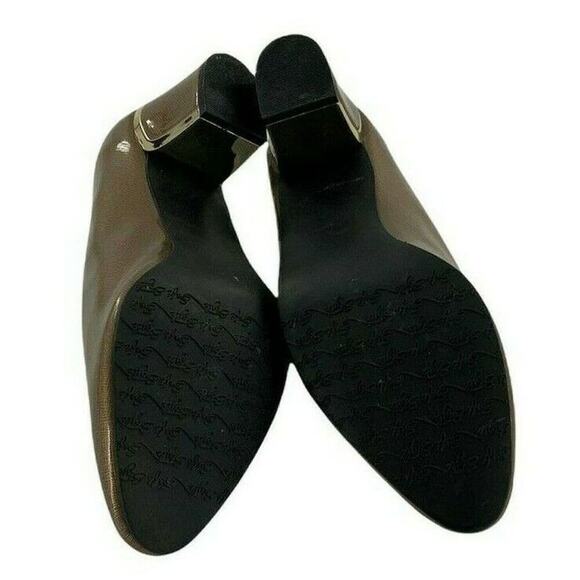 Soft Style Shoes Womens Size 10 Shine Faux Leather Round Toe Slip on Block Heels - Picture 8 of 8